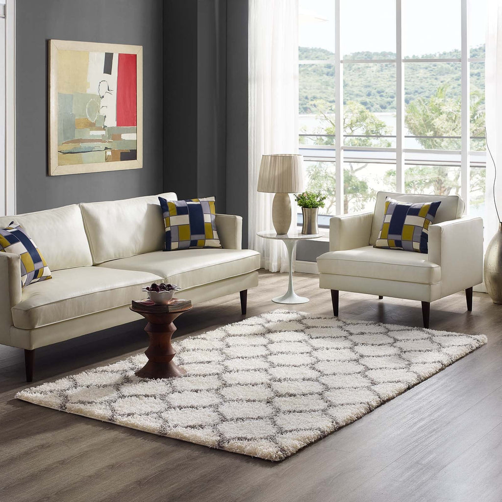 Solvea Moroccan Trellis 5x8 Shag Area Rug by Modway