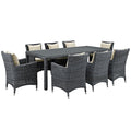 Summon 9 Piece Outdoor Patio Sunbrella¨ Dining Set by Modway