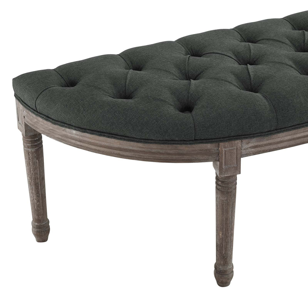 Esteem Vintage French Upholstered Fabric Semi-Circle Bench by Modway
