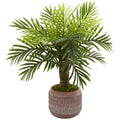27" Robellini Palm Artificial Tree in Stoneware Planter