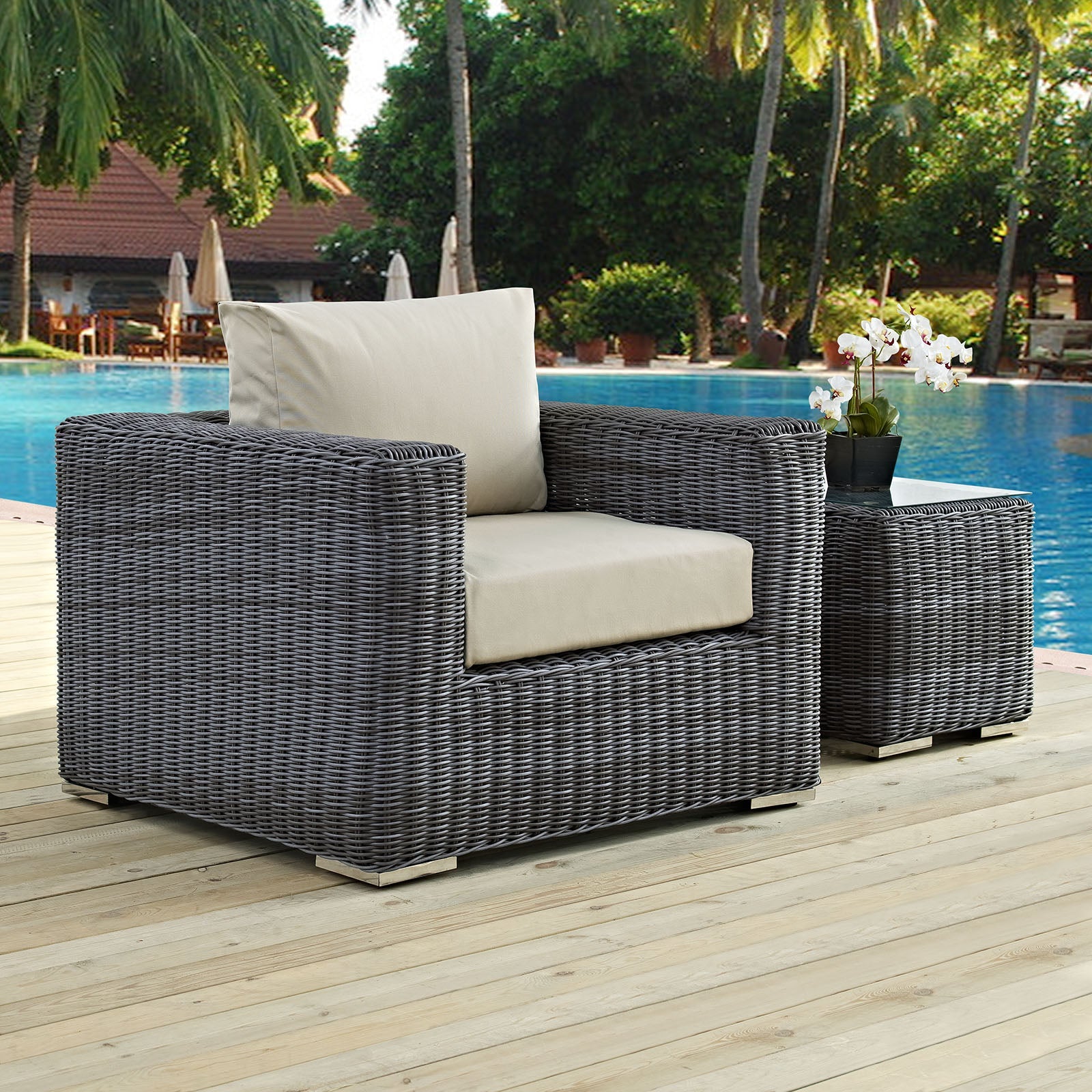 Summon Outdoor Patio Fabric Sunbrella¨ Armchair by Modway