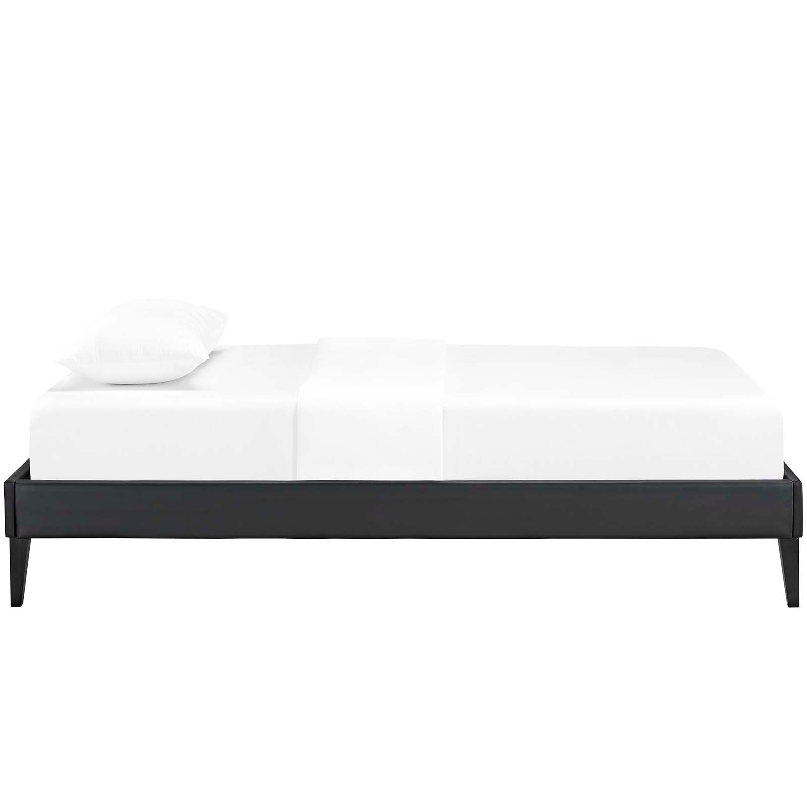 Tessie Vinyl Twin Bed Frame with Squared Tapered Legs by Modway