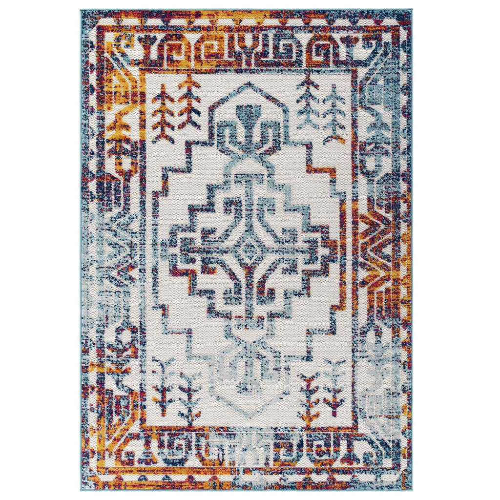 Reflect Nyssa Distressed Geometric Southwestern Aztec 5x8 Indoor/Outdoor Area Rug by Modway