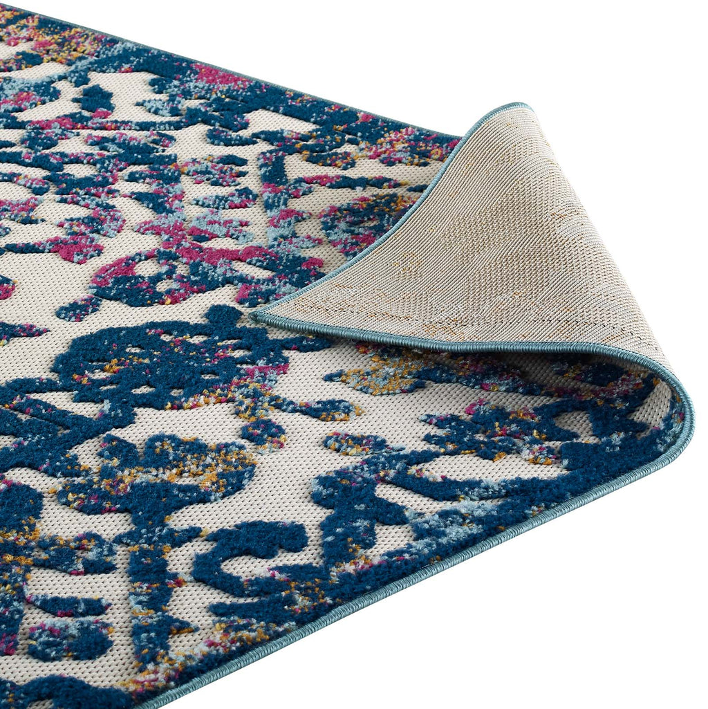 Reflect Primrose Ornate Floral Lattice 8x10 Indoor/Outdoor Area Rug by Modway