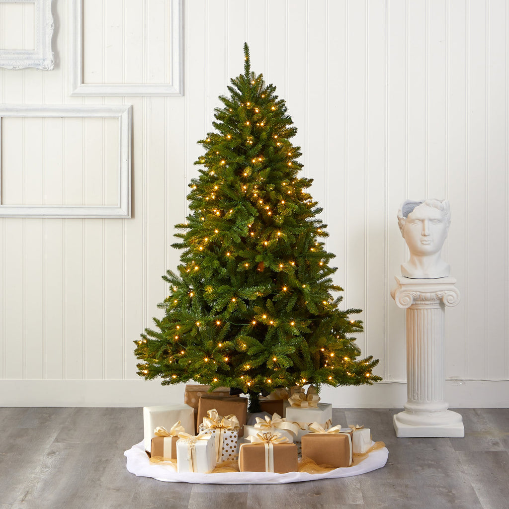 6' Sierra Spruce 'Natural Look' Artificial Christmas Tree w/ 300 Clear LED Light