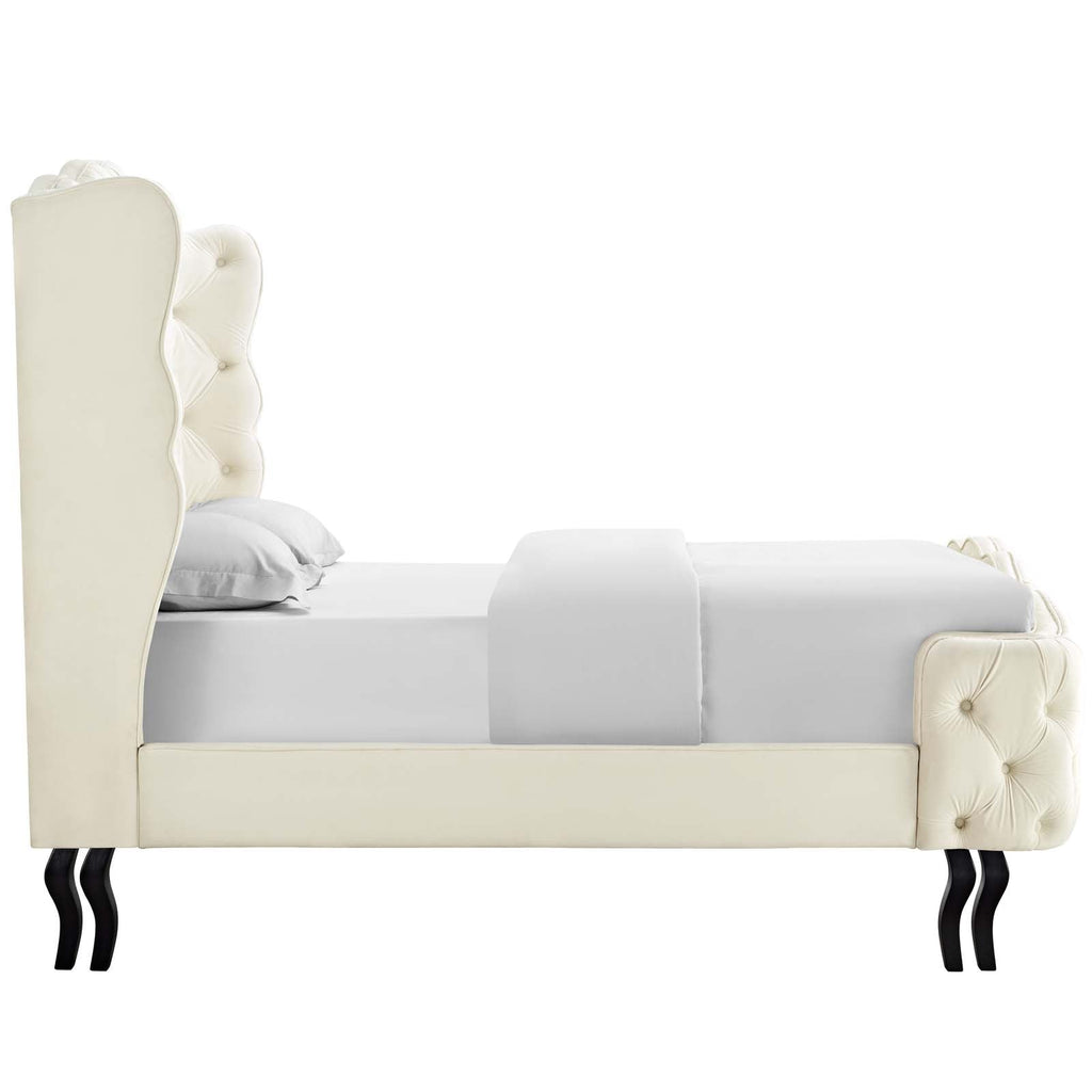 Violette Tufted Wingback Performance Velvet Queen Platform Bed by Modway