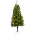 4' Green Valley Pine Artificial Christmas Tree w/ 100 Warm White LED Lights