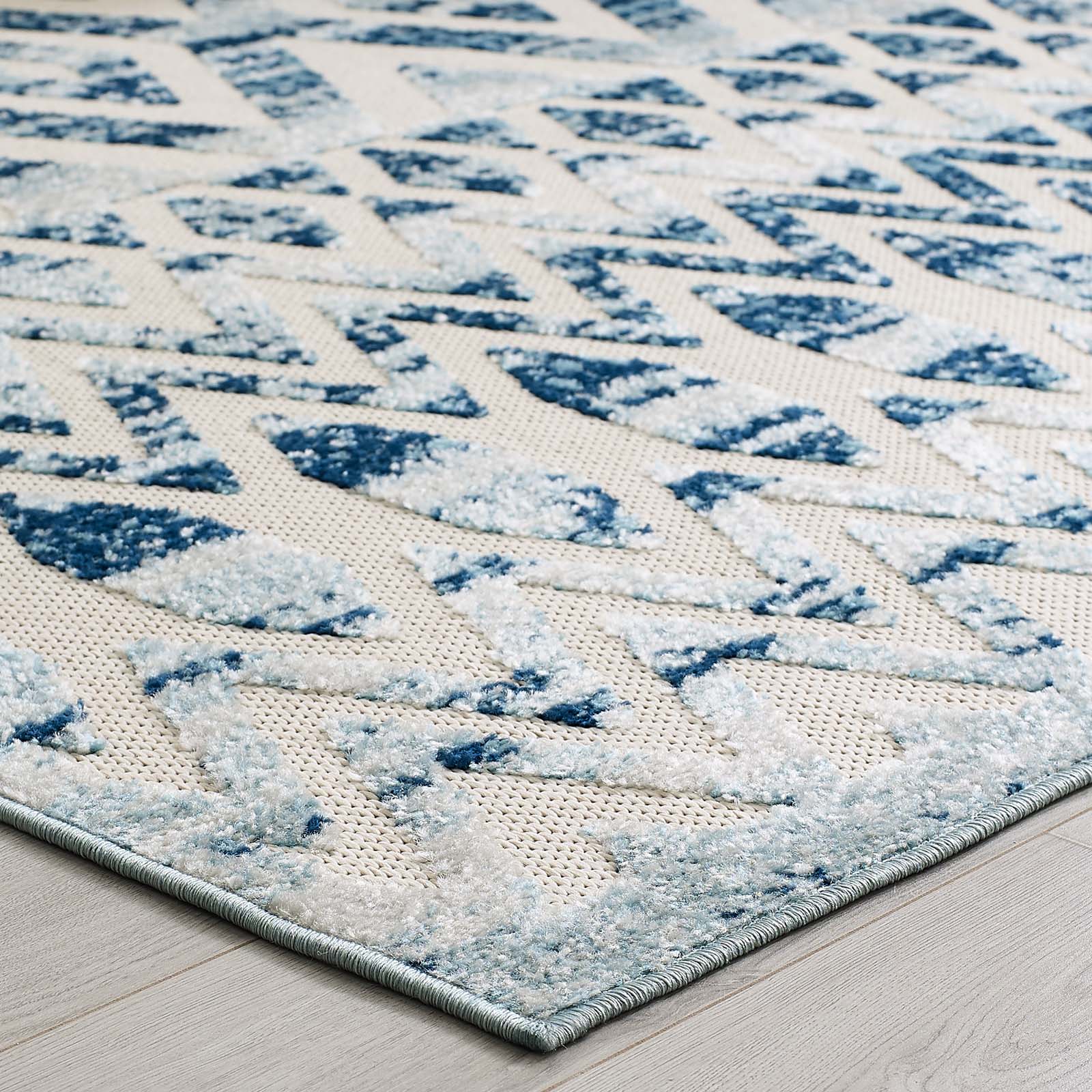 Reflect Tamako Diamond and Chevron Moroccan Trellis 8x10 Indoor / Outdoor Area Rug by Modway