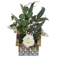 16"  Rose and Eucalyptus Artificial Arrangement in Hanging Floral Design