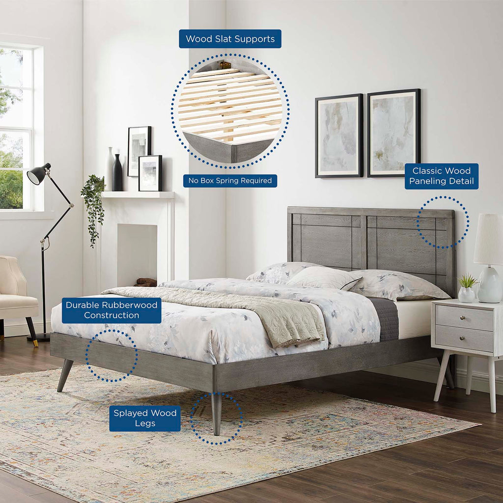 Marlee Wood Full Platform Bed With Splayed Legs by Modway