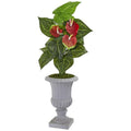 37"  Anthurium Artificial Plant in Decorative Urn (Real Touch)