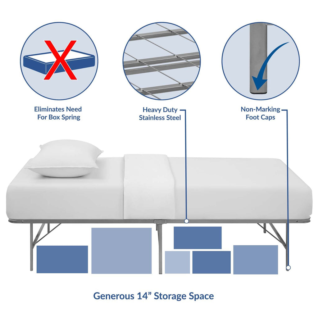 Horizon Stainless Steel Twin Bed Frame by Modway