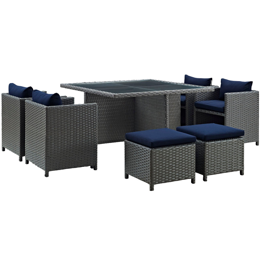 Sojourn 9 Piece Outdoor Patio Sunbrella¨ Dining Set by Modway