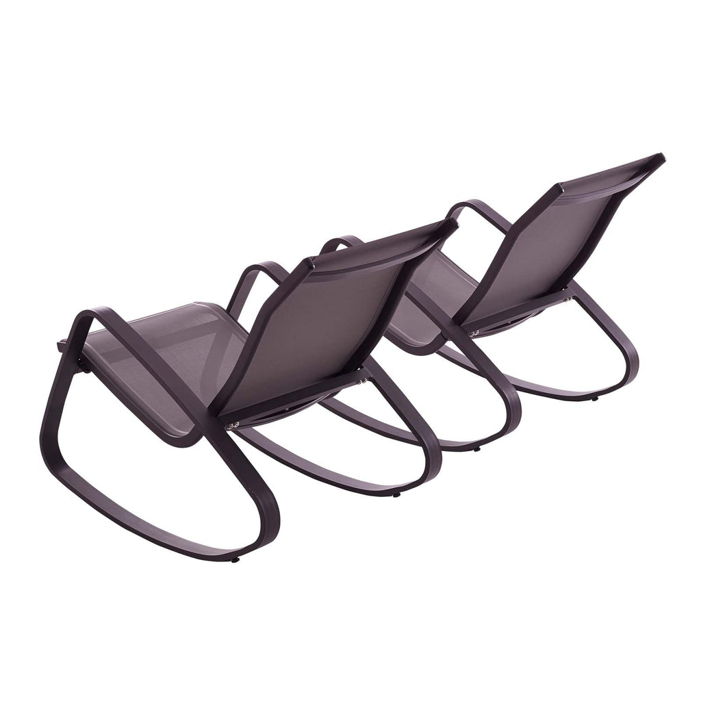 Traveler Outdoor Patio Mesh Sling Rocking Lounge Chair Set of 2 by Modway