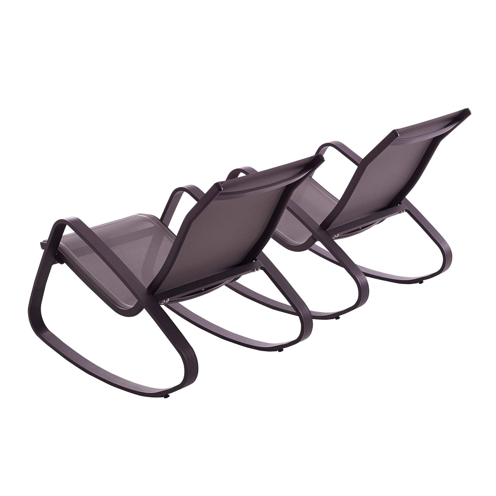 Traveler Outdoor Patio Mesh Sling Rocking Lounge Chair Set of 2 by Modway