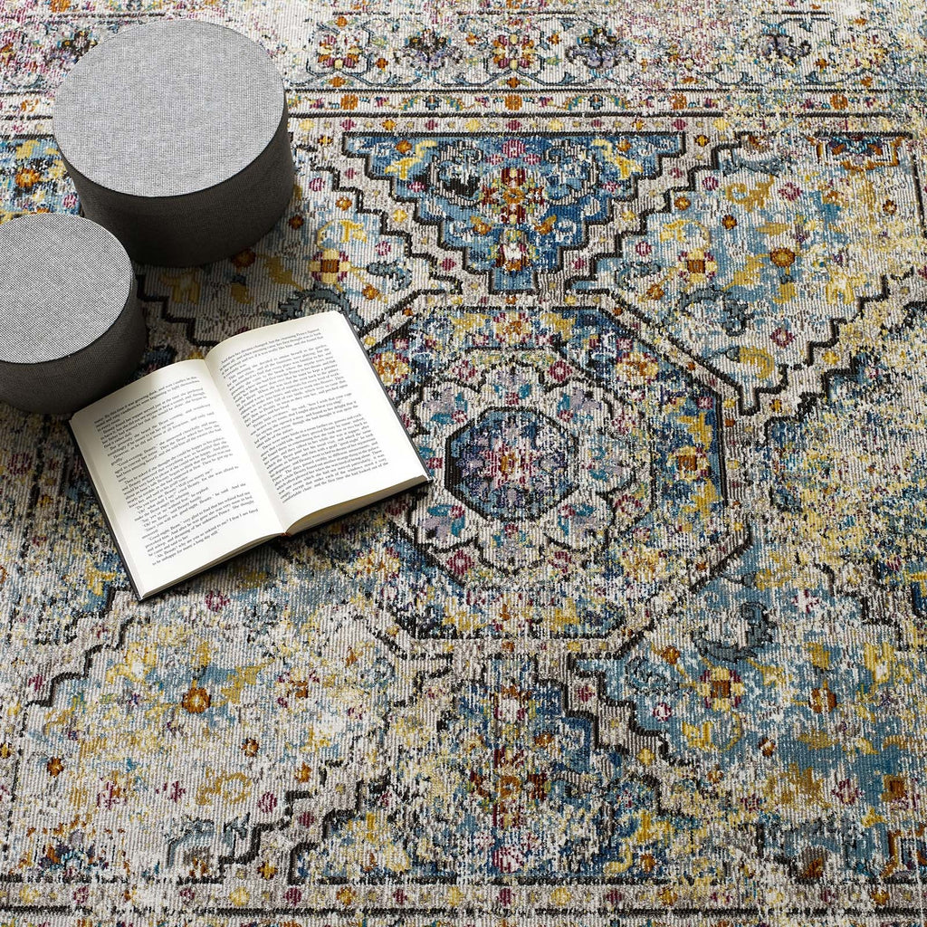 Success Jacinda Distressed Vintage Floral Vintage Medallion 4x6 Area Rug by Modway