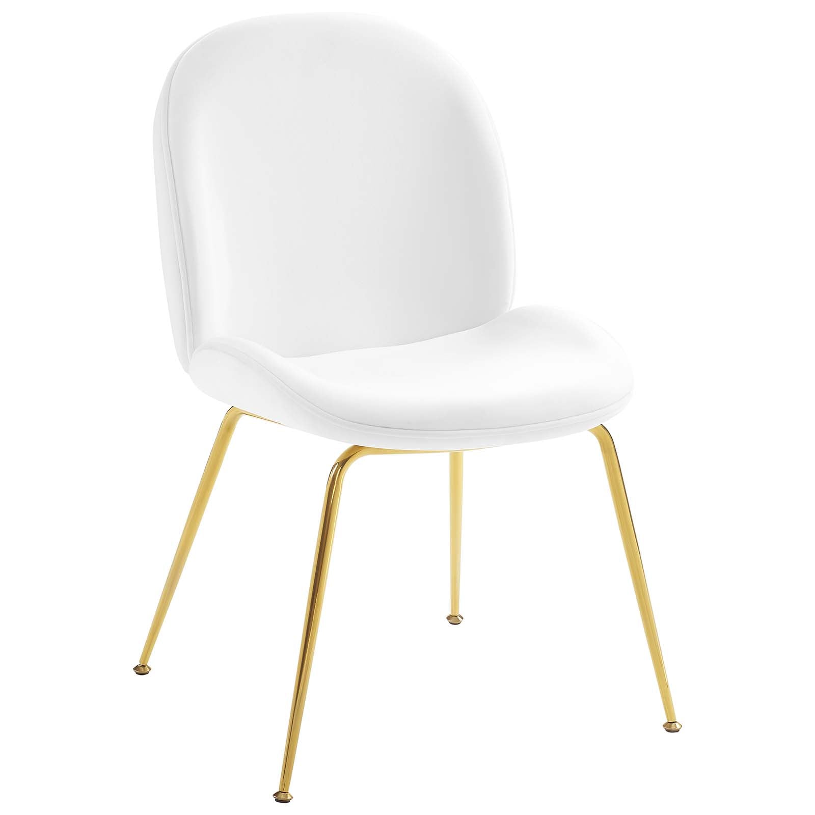 Scoop Gold Stainless Steel Leg Performance Velvet Dining Chair by Modway