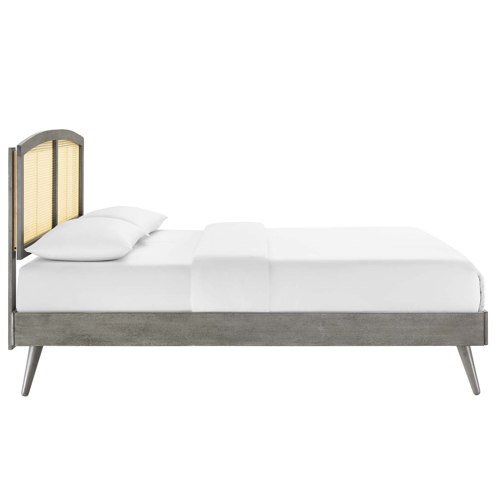 Sierra Cane and Wood Full Platform Bed With Splayed Legs by Modway