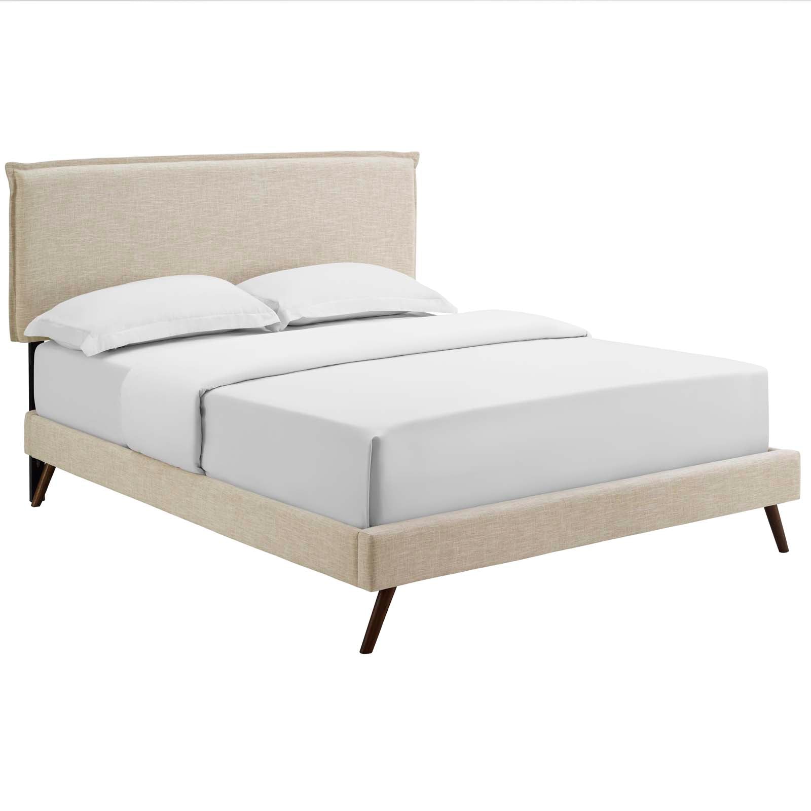 Amaris Fabric Queen Platform Bed with Round Splayed Legs by Modway