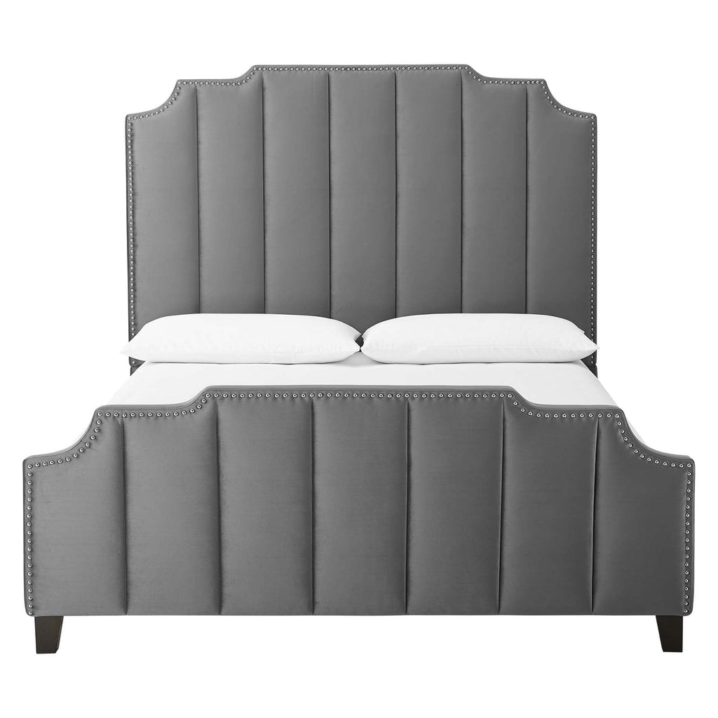 Lucille Performance Velvet Queen Platform Bed by Modway