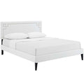 Ruthie Vinyl Queen Platform Bed with Squared Tapered Legs by Modway