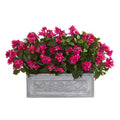 30" Bougainvillea Artificial Plant in Stone Planter