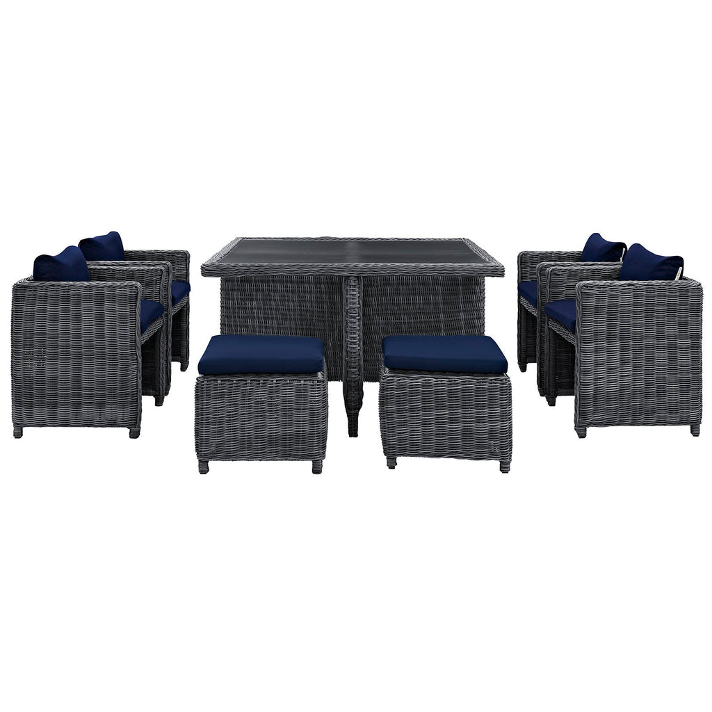 Summon 9 Piece Outdoor Patio Sunbrella¨ Dining Set by Modway