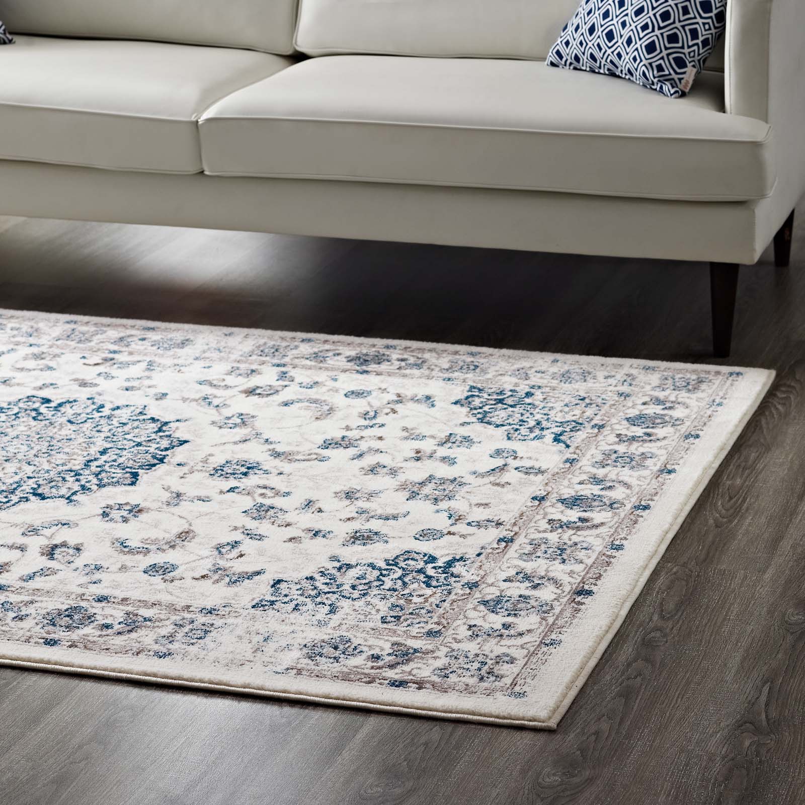 Lilja Distressed Vintage Medallion 5x8 Area Rug by Modway