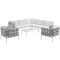 Harmony 8 Piece Outdoor Patio Aluminum Sectional Sofa Set by Modway