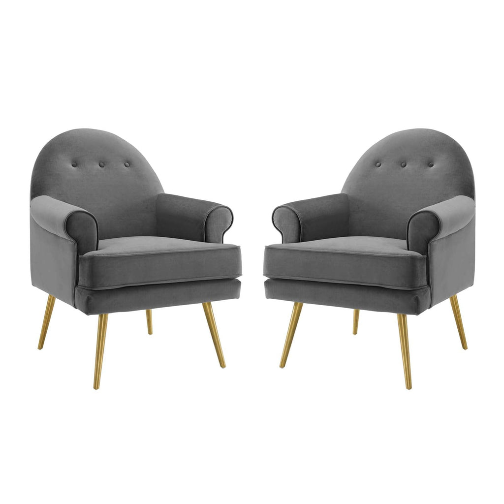 Revive Performance Velvet Armchair Set of 2 by Modway