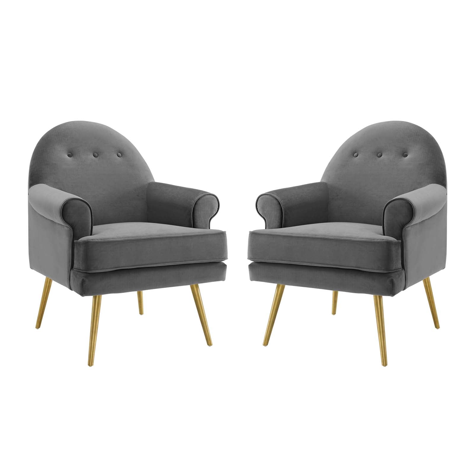 Revive Performance Velvet Armchair Set of 2 by Modway