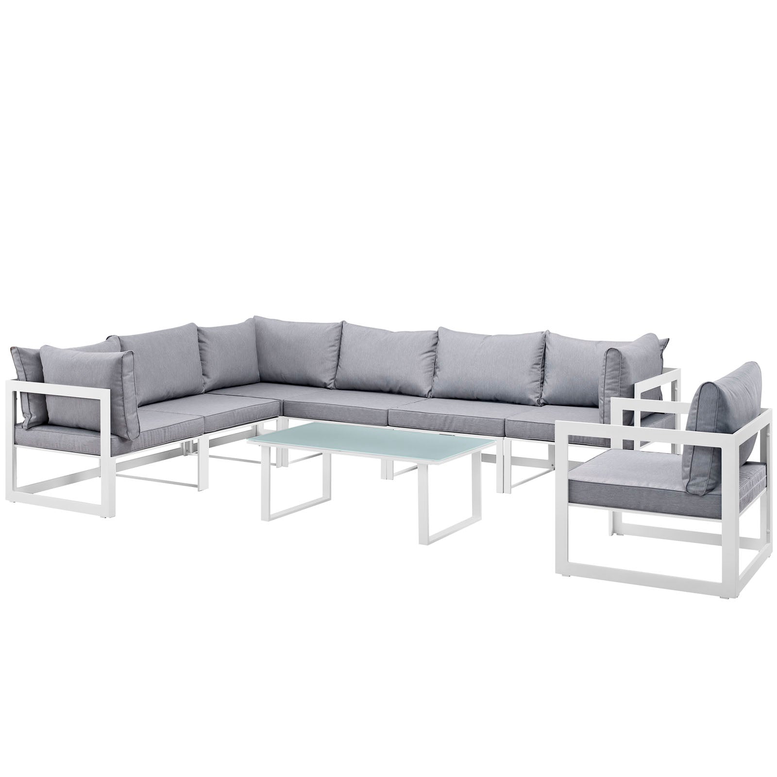 Fortuna 8 Piece Outdoor Patio Sectional Sofa Set by Modway