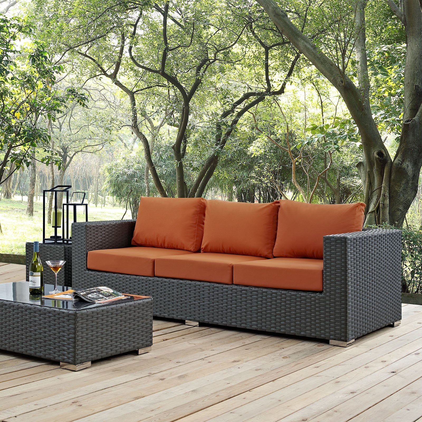 Sojourn Outdoor Patio Sunbrella¨ Sofa by Modway