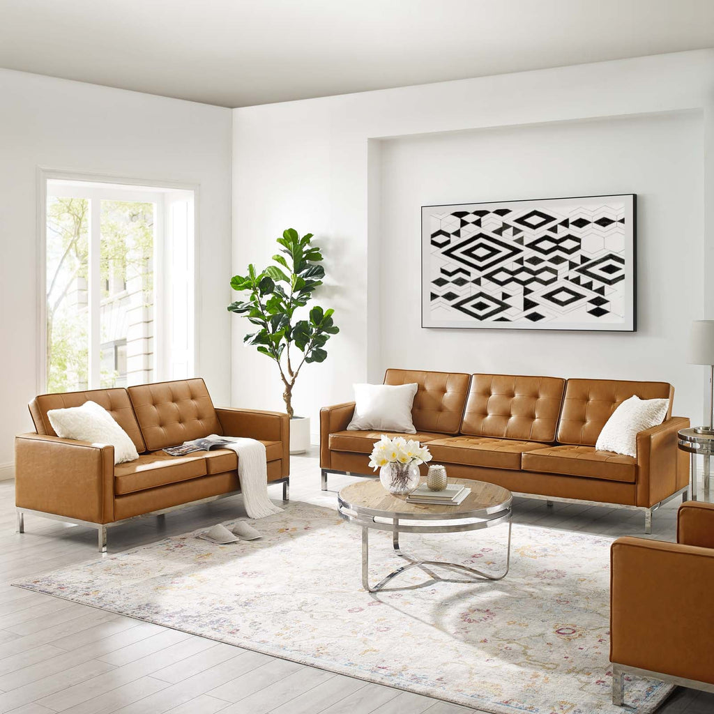 Loft 2-Piece Tufted Vegan Leather Furniture Set by Modway