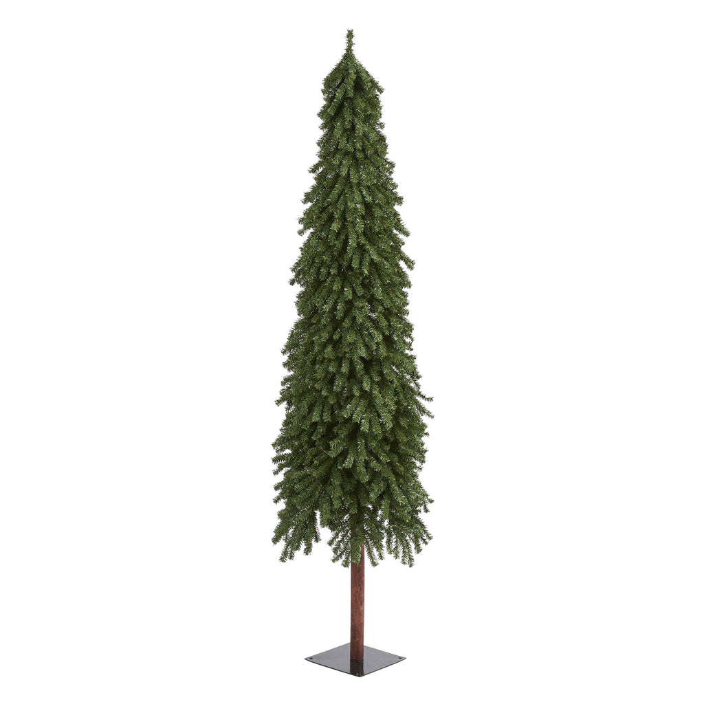 7' Gr& Alpine Artificial Christmas Tree w/950 Bendable Branches on Natural Trunk