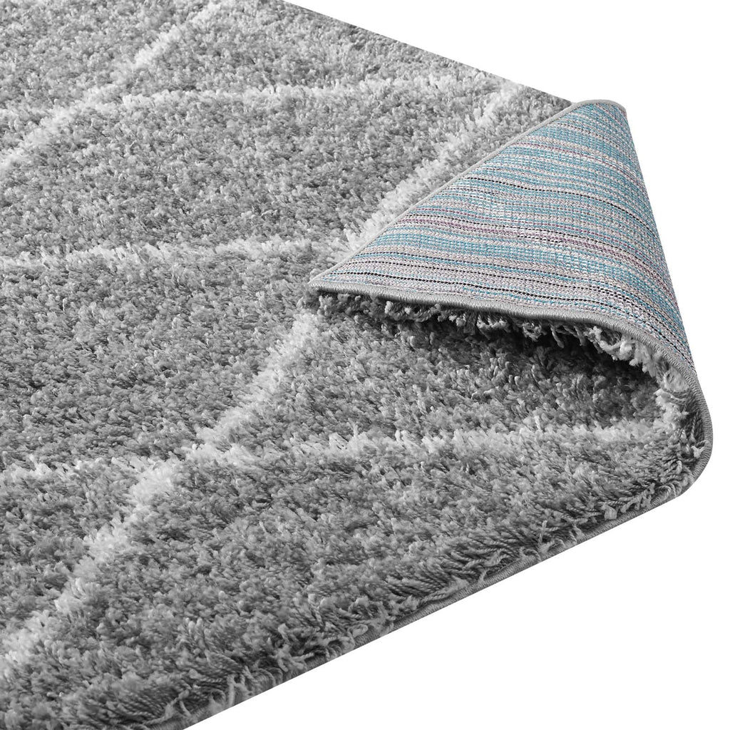 Toryn Diamond Lattice 5x8 Shag Area Rug by Modway