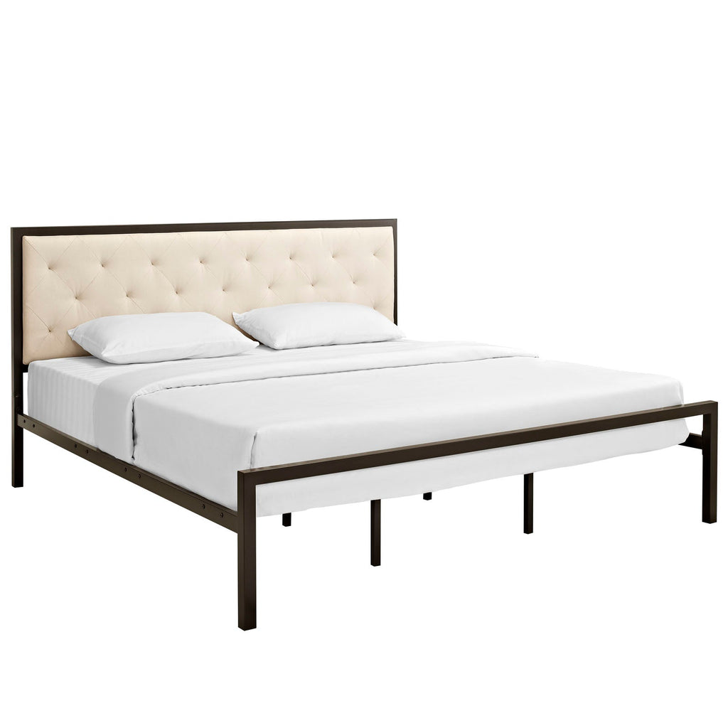 Mia Fabric King Bed by Modway