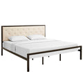 Mia Fabric King Bed by Modway