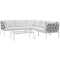 Harmony 6 Piece Outdoor Patio Aluminum Sectional Sofa Set by Modway