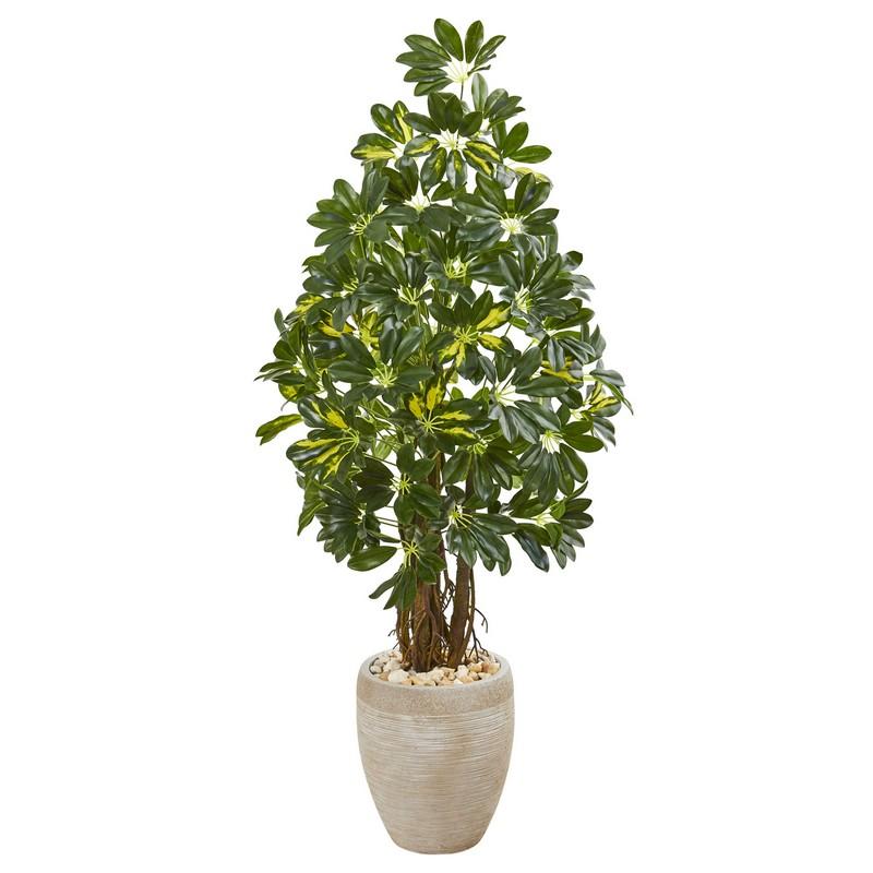 4.5' Schefflera Artificial Tree in Sand Colored Planter