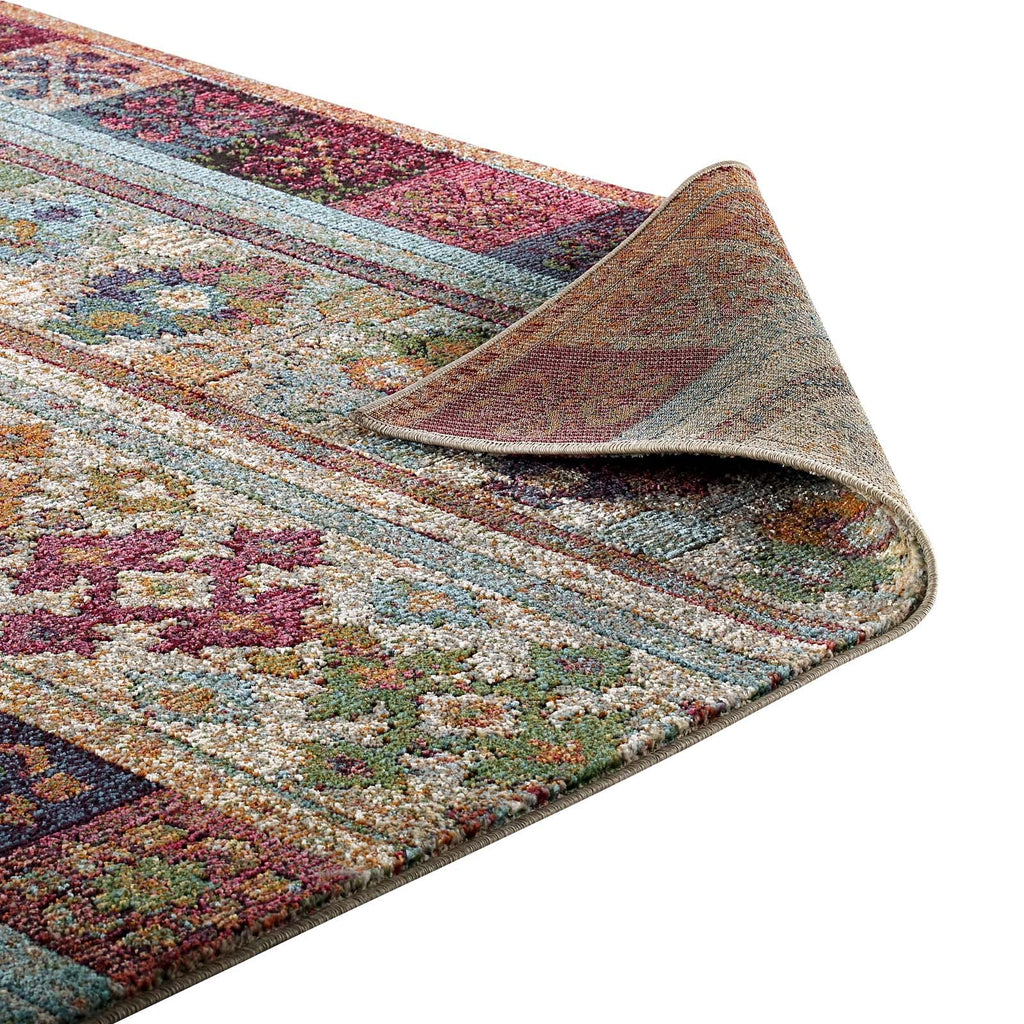 Tribute Nala Distressed Vintage Floral Lattice 5x8 Area Rug by Modway