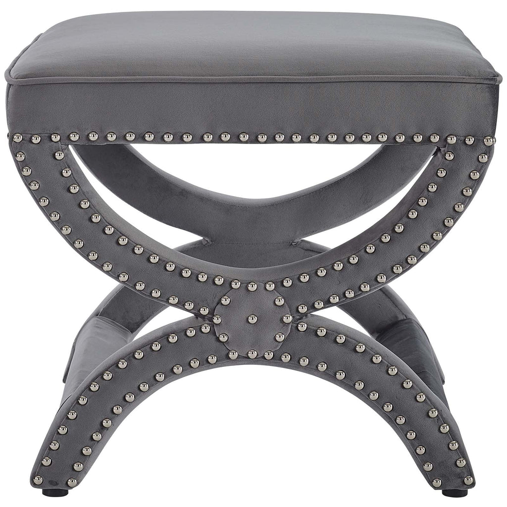 Expound Upholstered Nailhead Trim Performance Velvet Ottoman by Modway