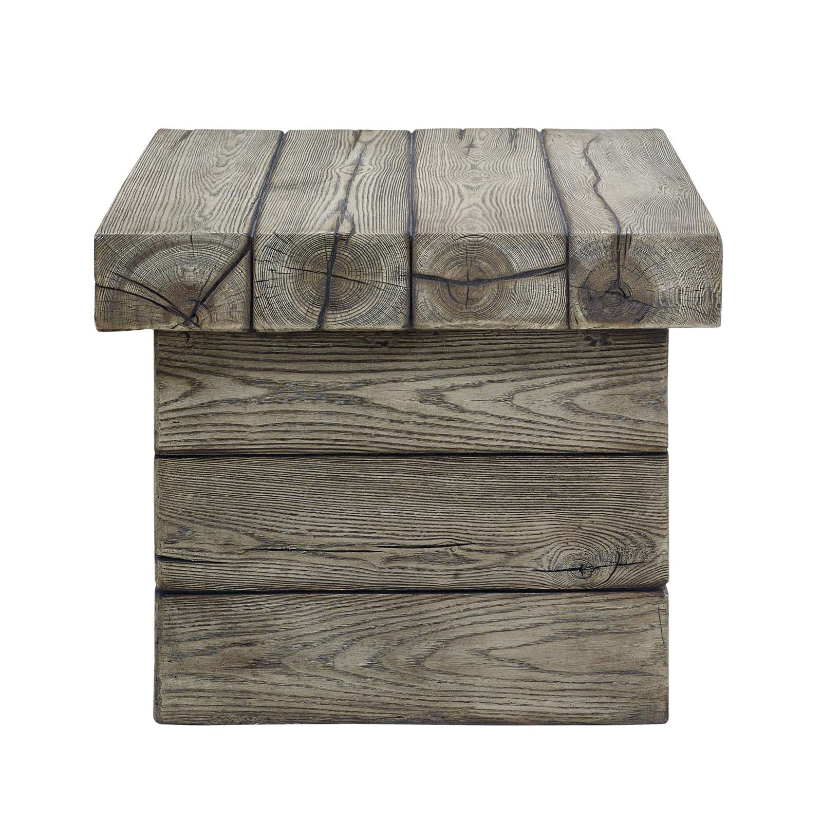 Manteo Rustic Coastal Outdoor Patio Side Table by Modway