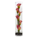 18" Mini Cally Lily Artificial Arrangement in Cylinder Glass