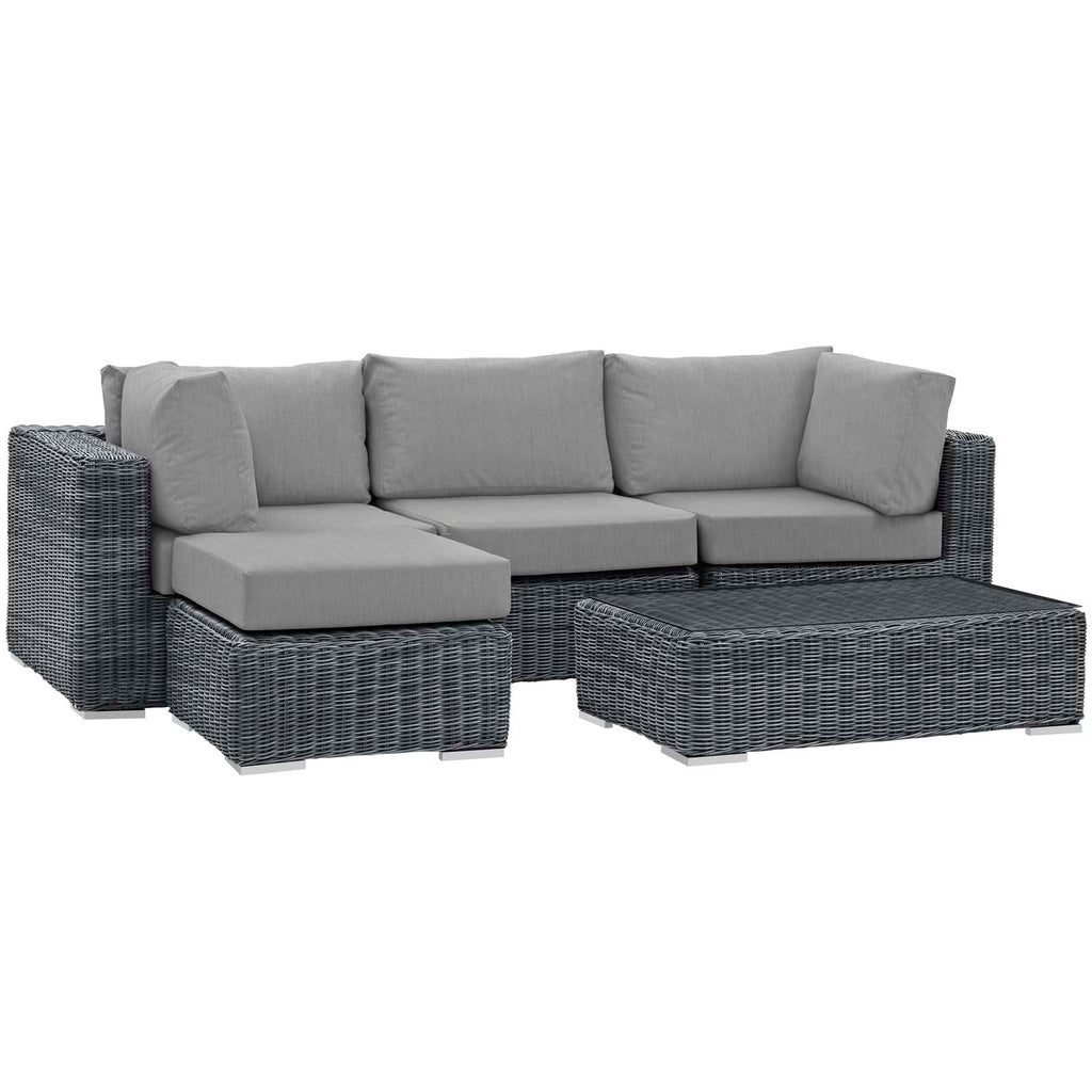 Summon 5 Piece Outdoor Patio Sunbrella¨ Sectional Set by Modway