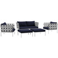 Harmony 5 Piece Outdoor Patio Aluminum Sectional Sofa Set by Modway