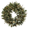 30"  Lighted Frosted Pine Wreath