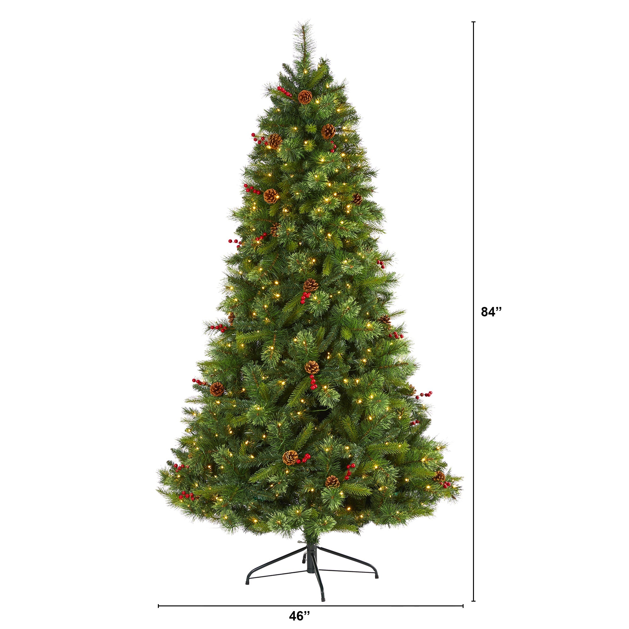7' Aberdeen Spruce Artificial Christmas Tree w/ 500 Clear LED Lights
