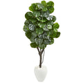 68"  Fiddle Leaf Fig Artificial Tree in White Planter