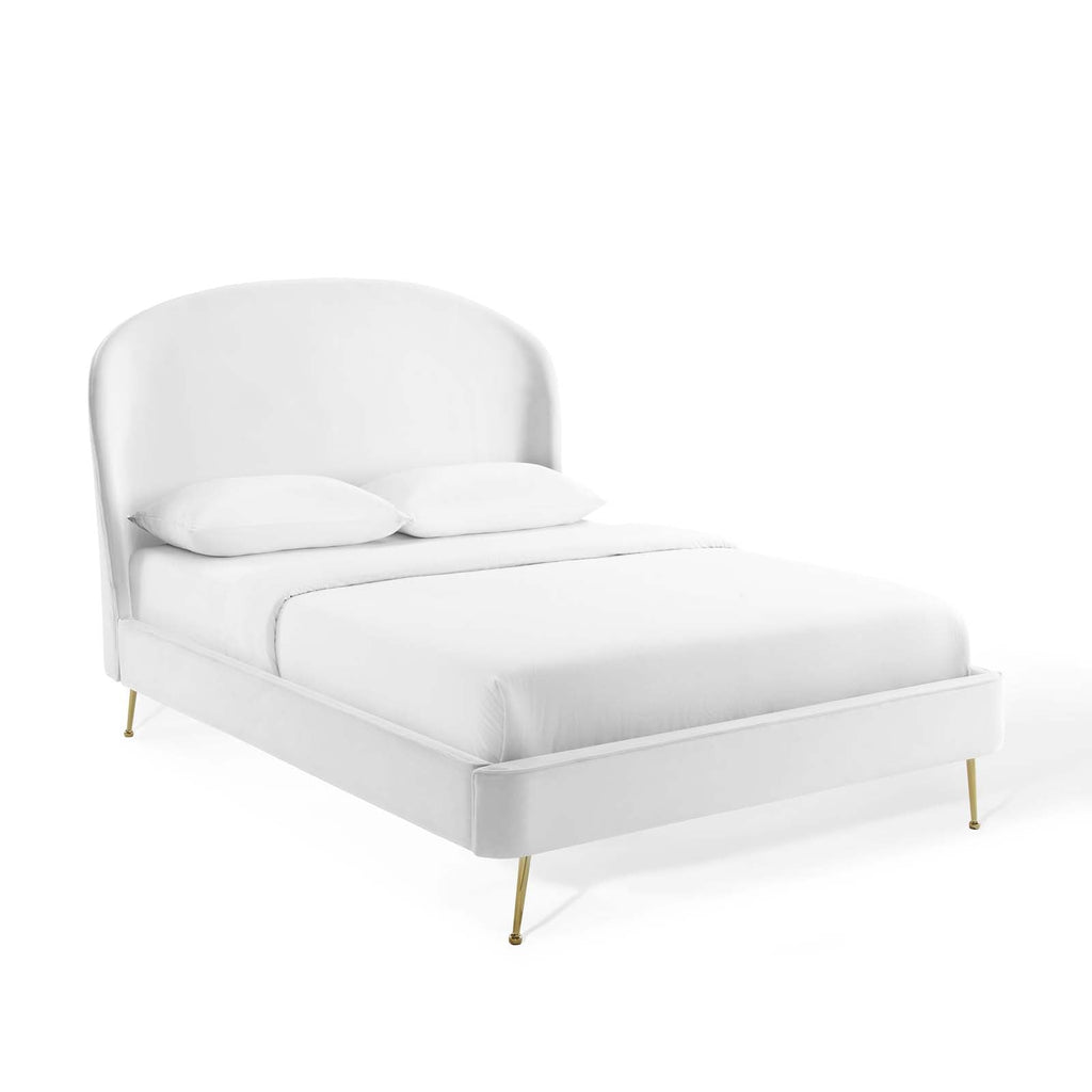 Mira Upholstered Performance Velvet Queen Platform Bed by Modway